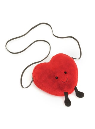 Amuseables Heart Bag 15cm – Soft Plush Red Heart Crossbody Bag with Smiling Face for Kids, Gifts & Everyday Use - view 4